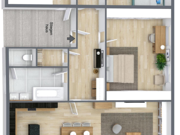 Hausetage im 1.Obergeschoss mit Gartenanteil im EG