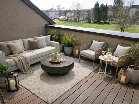 Loggia KI-Einrichtungsvorschlag