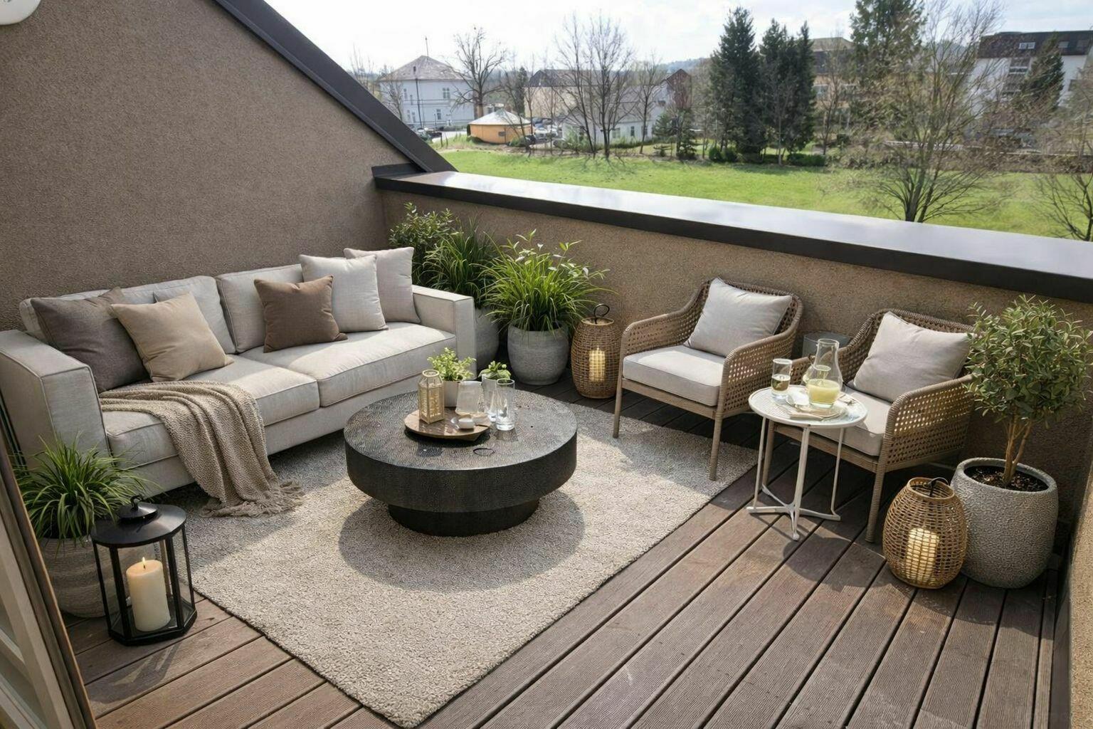 Loggia KI-Einrichtungsvorschlag