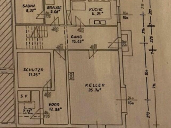 Grundriss Untergeschoß Haus 2.te Reihe