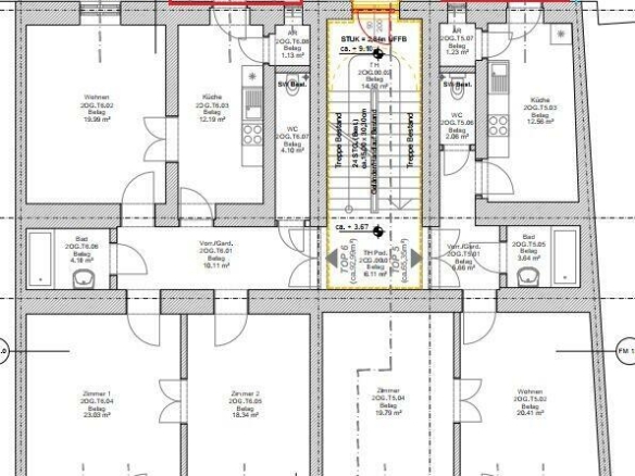 ETAGE 2OG (bzw. 1-4 OG ) mit Balkonvergrößerungen