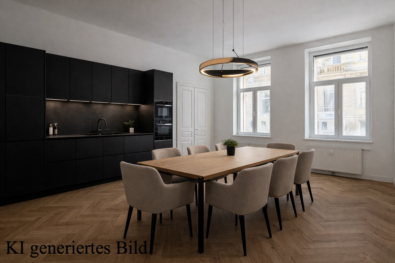 Moderne Küche mit Besprechungsbereich Moderne Küche mit Besprechungsbereich