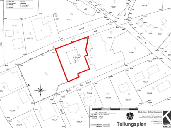 Lageplan, Teilungsplan