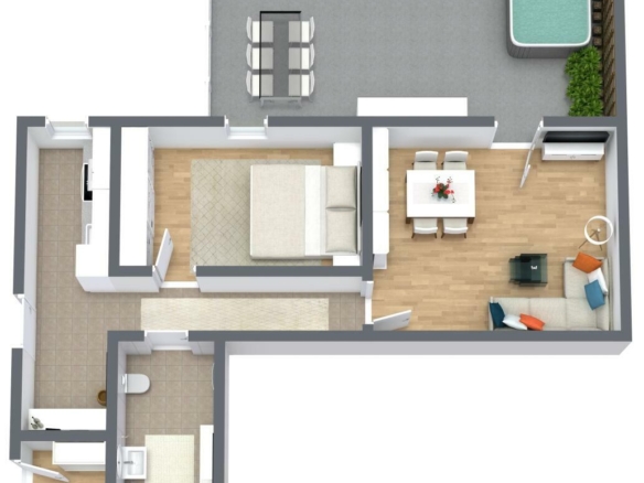 Purbergstraße 56 - 1. Etage - 3D Floor Plan