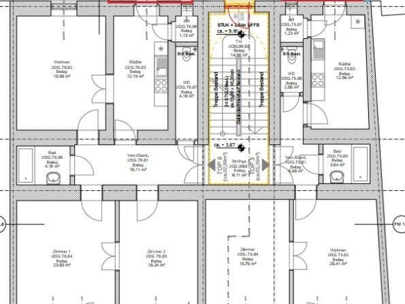 ETAGE 2OG (bzw. 1-4 OG ) mit Balkonvergrößerungen
